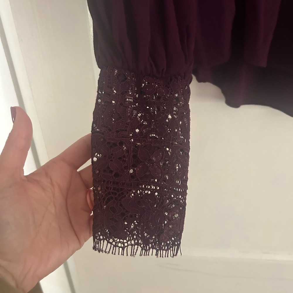 Free People Deep Purple Lace Blouse - Picture 3 of 4